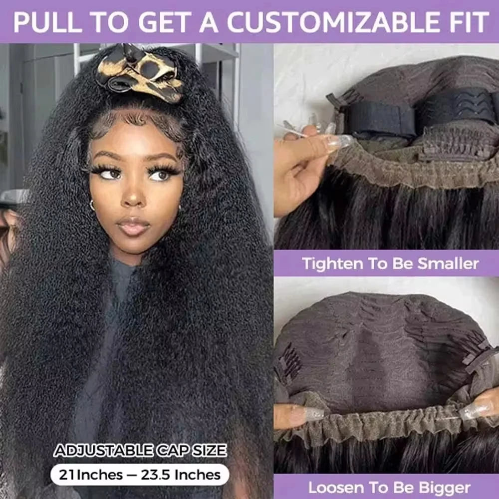 Havren Full Lace Glueless Wig Kinky Straight Vpart Human Hair