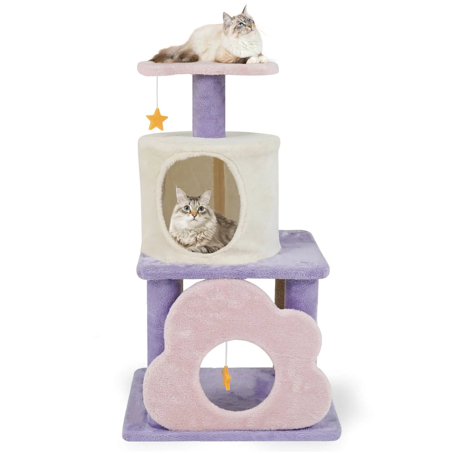 Cat Tree With Condo Scratching Post Hanging Toys Modern Design