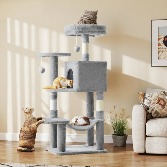 JHK Cat Tree Tower for MultiCat Homes with Sisal Posts