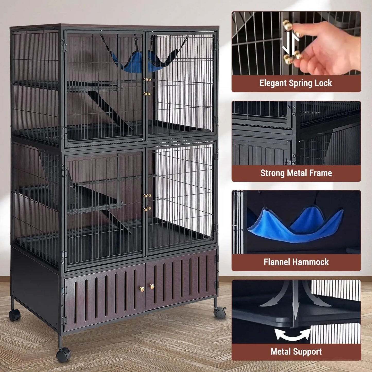 HiMISSCN Heavy Duty Ferret Cage Mansion Multispecies Habitat