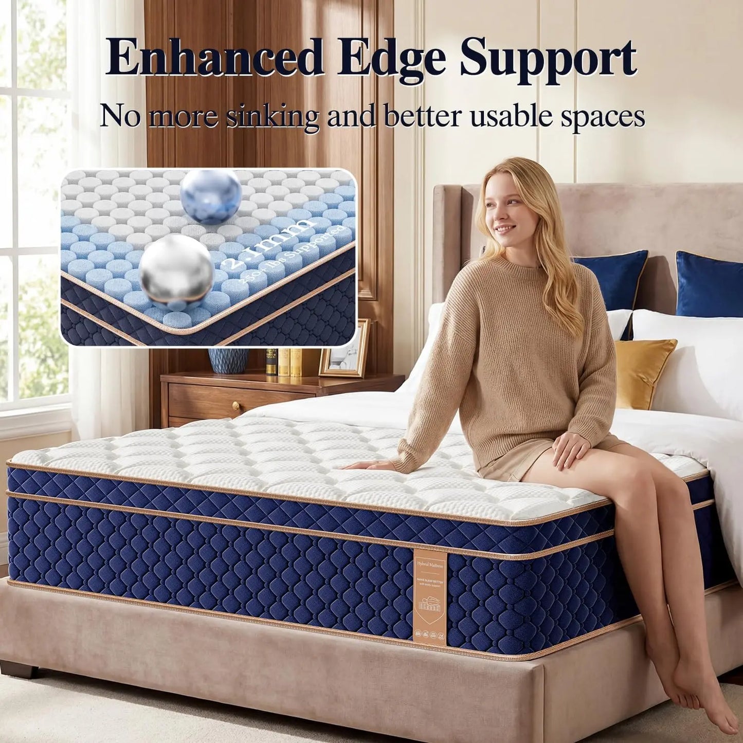NONECN Gel Memory Foam Hybrid Mattress In A Box Comfort